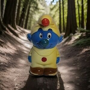 Vintage 1982 ILLCO Peyo Musical Walking Smurf Toy Mary Had A Little Lamb - Read